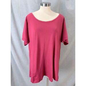 Wool& Merino Wool Short Sleeve Tee Raspberry Pink 1X Travel Capsule